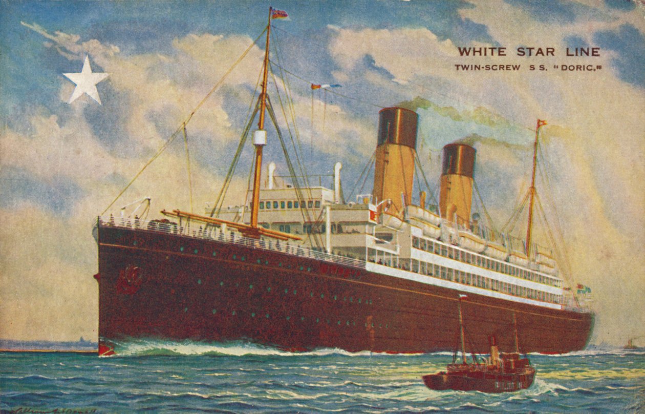 White Star Line. Twin-Screw S.S. Doric., c1920-tallet. av Unbekannt