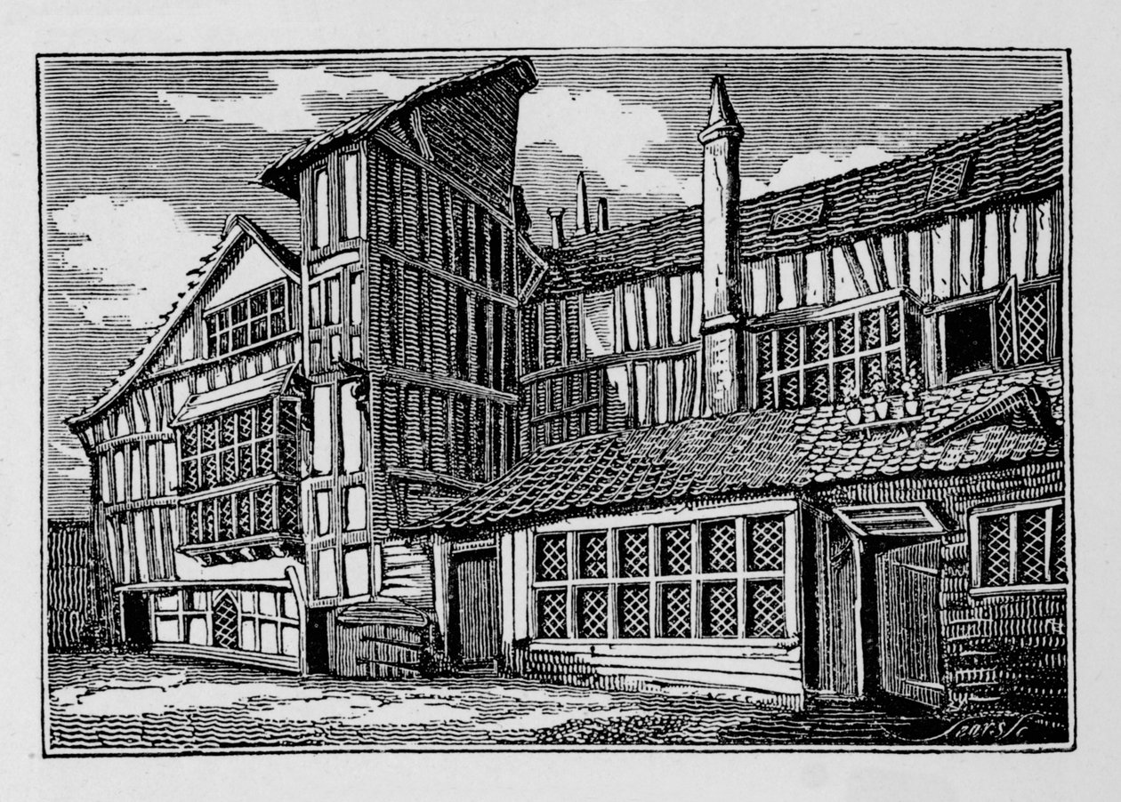 Whittingtons House i Swithins Passage, Moor Lane, City of London, 1823 1906 av Unbekannt