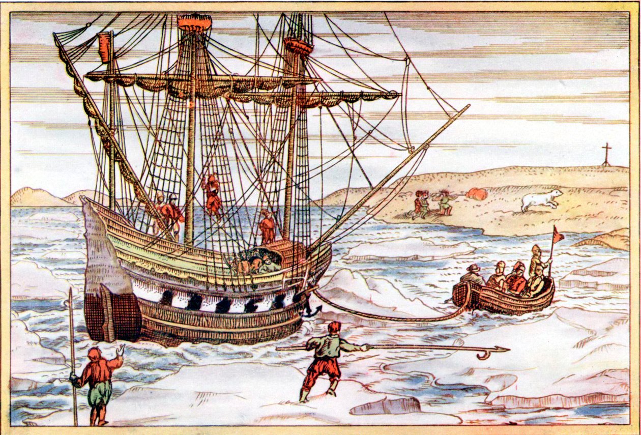 Willem Barents skip blant den arktiske isen, 1594-1597 av Unbekannt