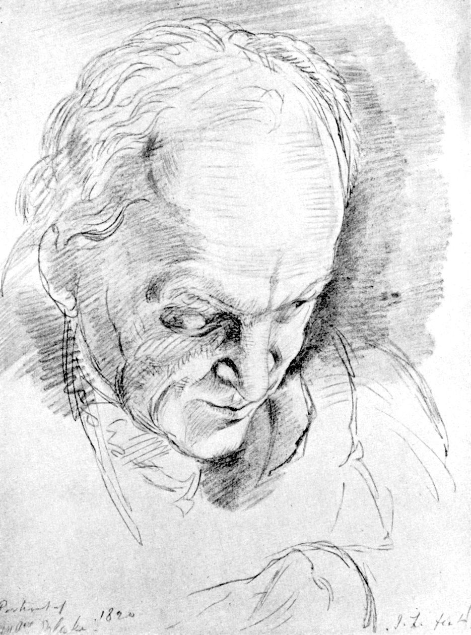William Blake 1757-1827, engelsk mystiker, poet, maler og gravør, 1820 av Unbekannt
