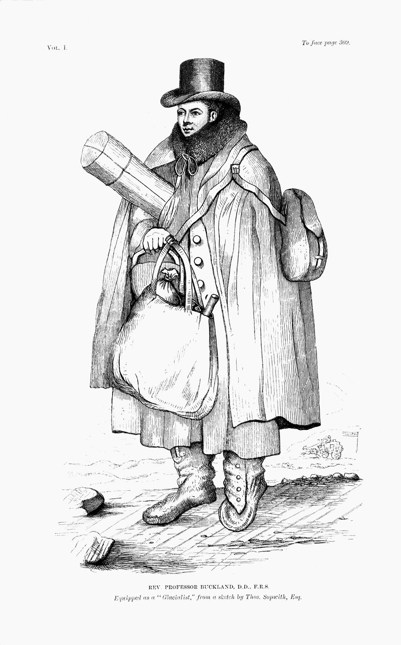 William Buckland, geolog, paleontolog og prest, utstyrt for å utforske en isbre, 1875 av Unbekannt