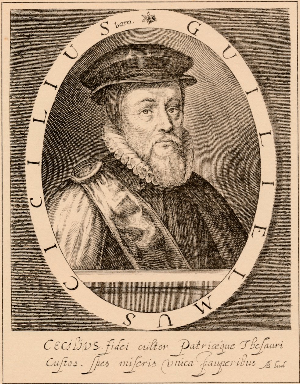 William Cecil, 1. baron Burghley 1520-1598, engelsk statsmann, 1889 av Unbekannt