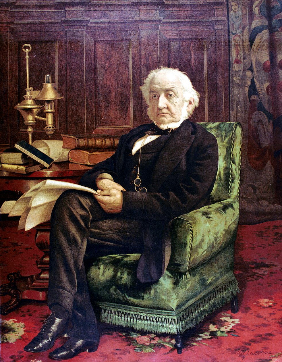 William Ewart Gladstone 1809-1898, britisk liberal statsmann, c1890 av Unbekannt