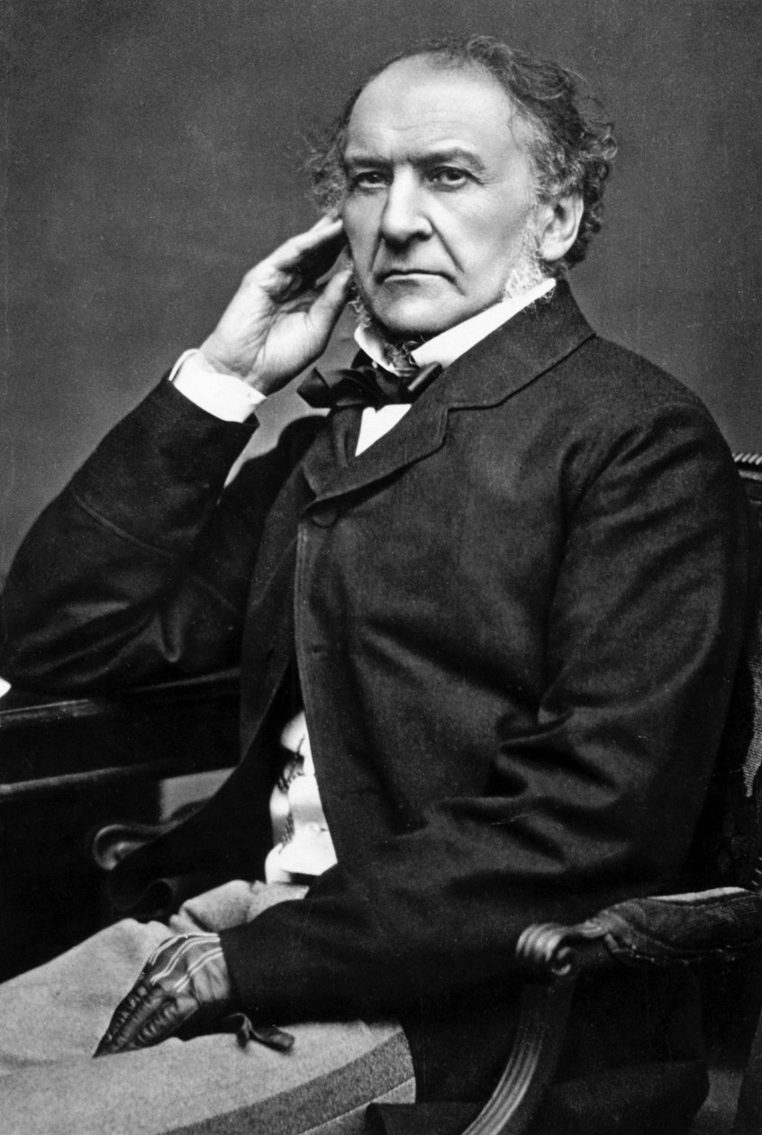 William Ewart Gladstone , britisk liberal statsmann, 1800-tallet av Unbekannt