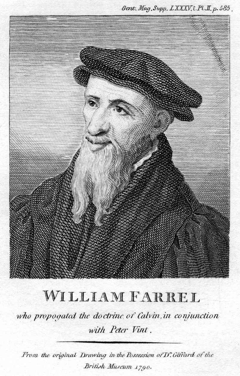 William Farel , fransk evangelist fra 1500-tallet av Unbekannt