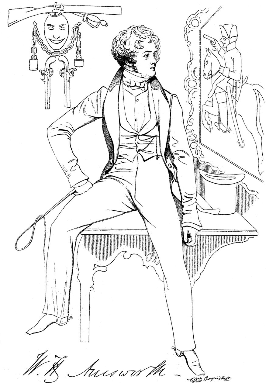 William Harrison Ainsworth 1805-1882, engelsk historisk forfatter, c1835 av Unbekannt