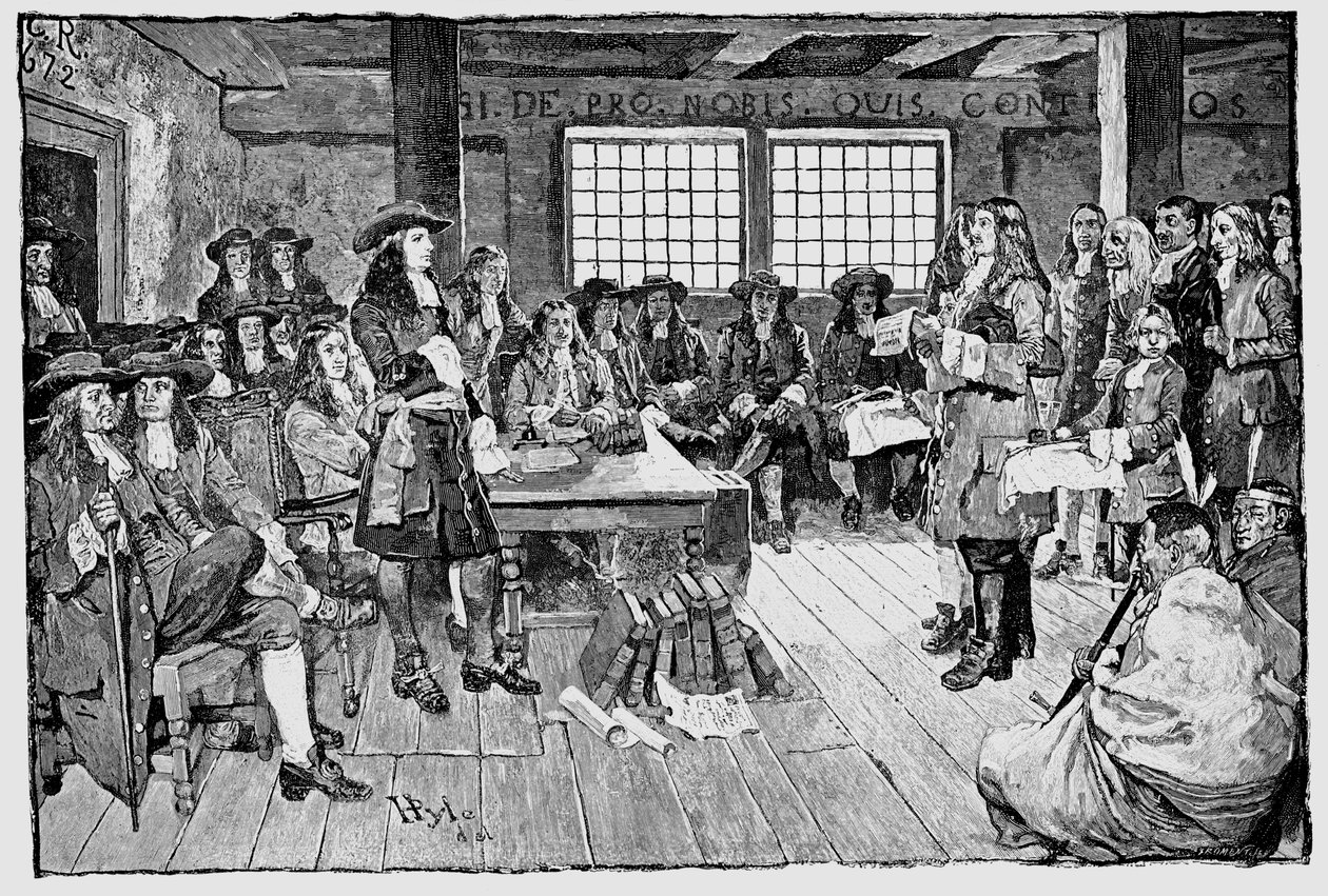 William Penn 1644-1718 engelsk kveker og kolonialist, grunnlegger av Pennsylvania, 1682 av Unbekannt