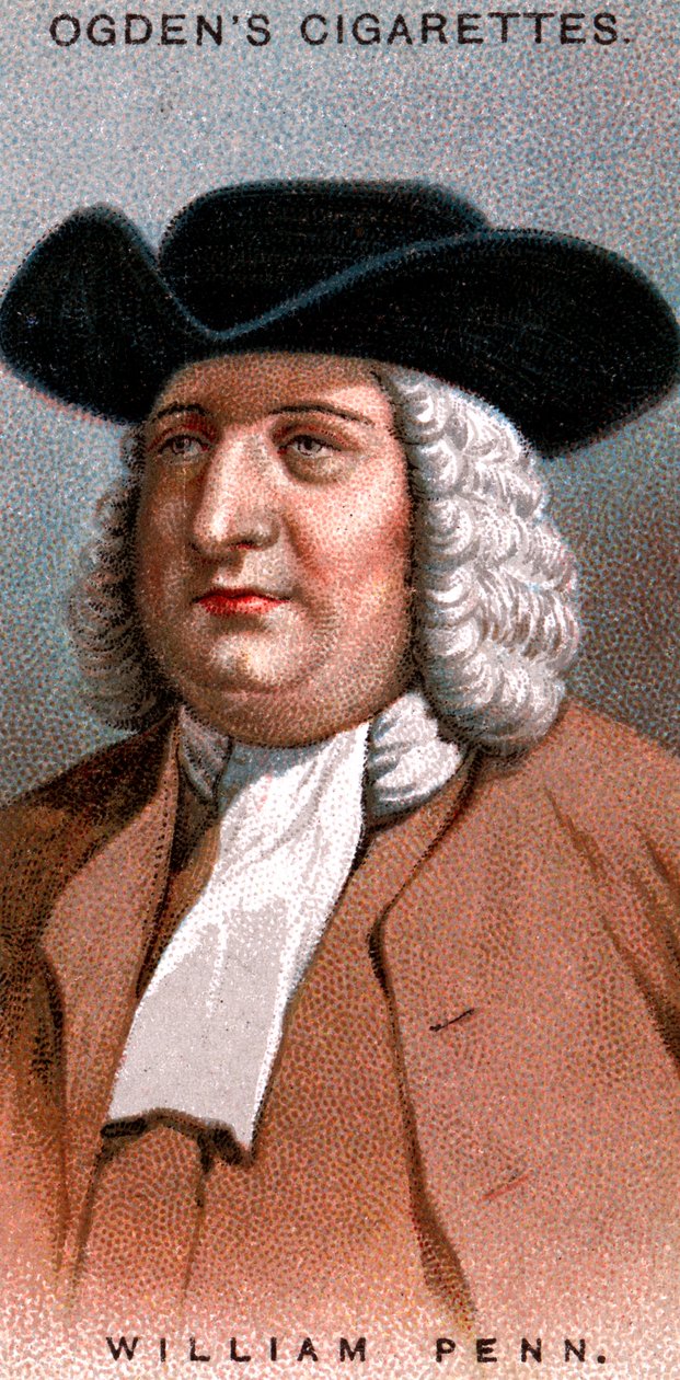 William Penn, engelsk medlem av Society of Friends, populært kjent som Quakers, 1920 av Unbekannt