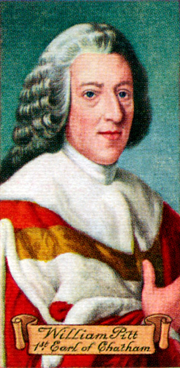 William Pitt, 1. jarl av Chatham, hentet fra en serie sigarettkort, 1935 av Unbekannt