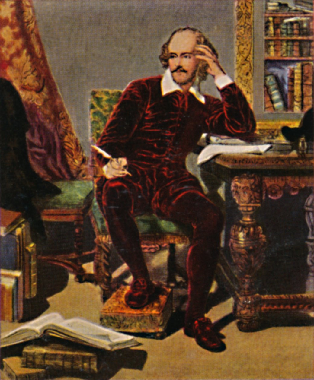 William Shakespeare 1564-1616. - Maleri av J. Faed, 1934. av Unbekannt