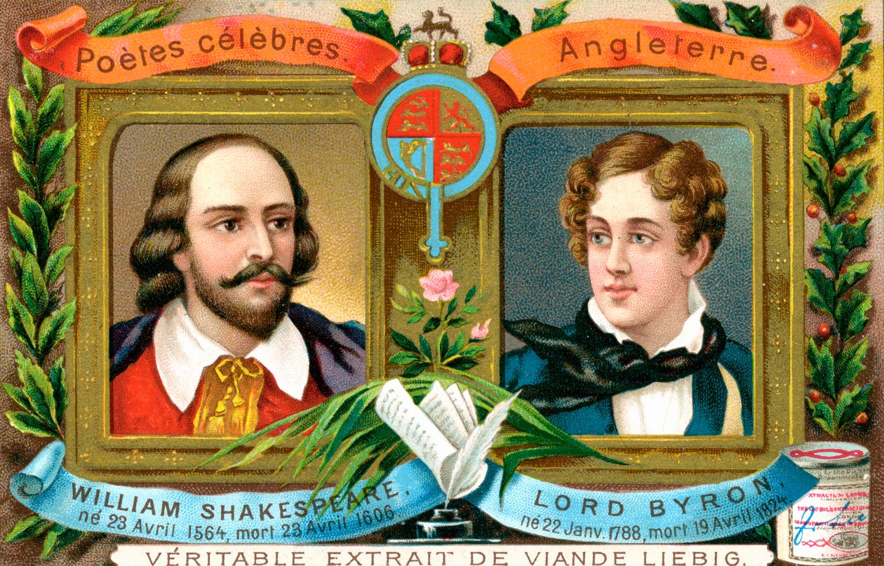 William Shakespeare og Lord Byron, ca 1900 av Unbekannt