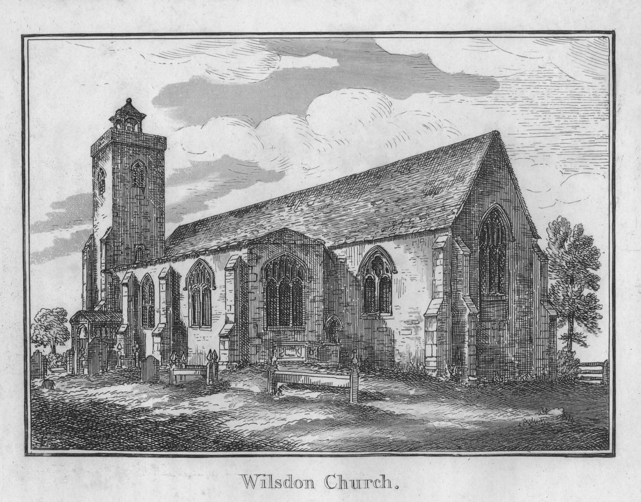 Wilsdon kirke, c1792 av Unbekannt