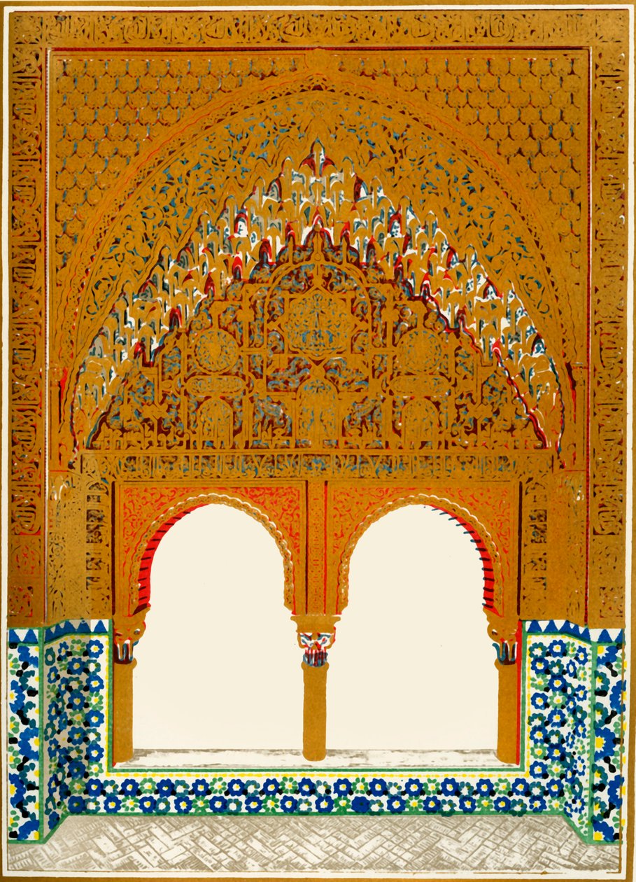 Vinduer i alkoven, Hall of the Two Sisters, 1907. av Unbekannt