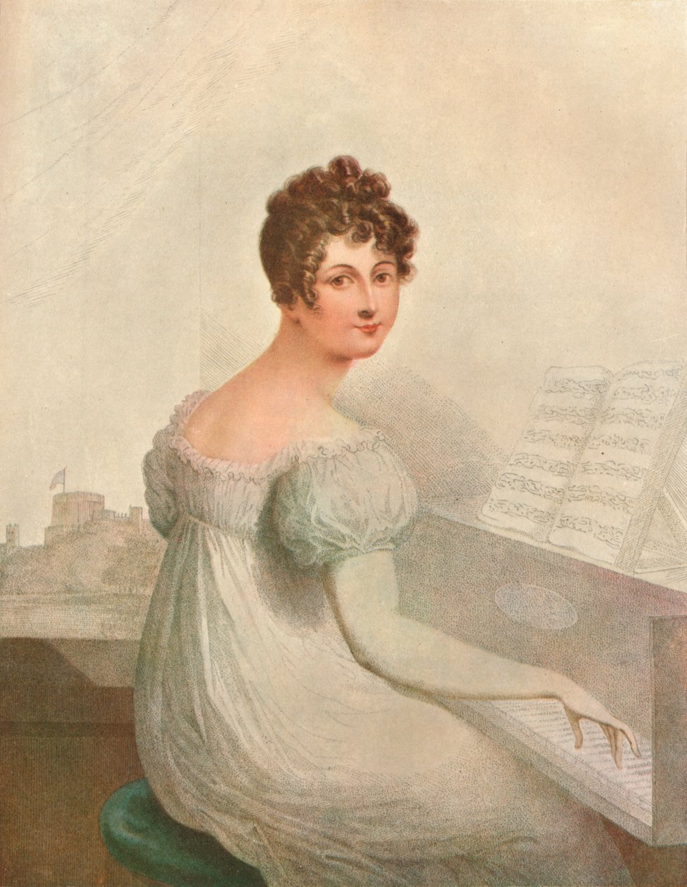 Windsor Castle, 1821. Georgina Quentin elskerinne til kong George IV 1762-1830, 1911 av Unbekannt