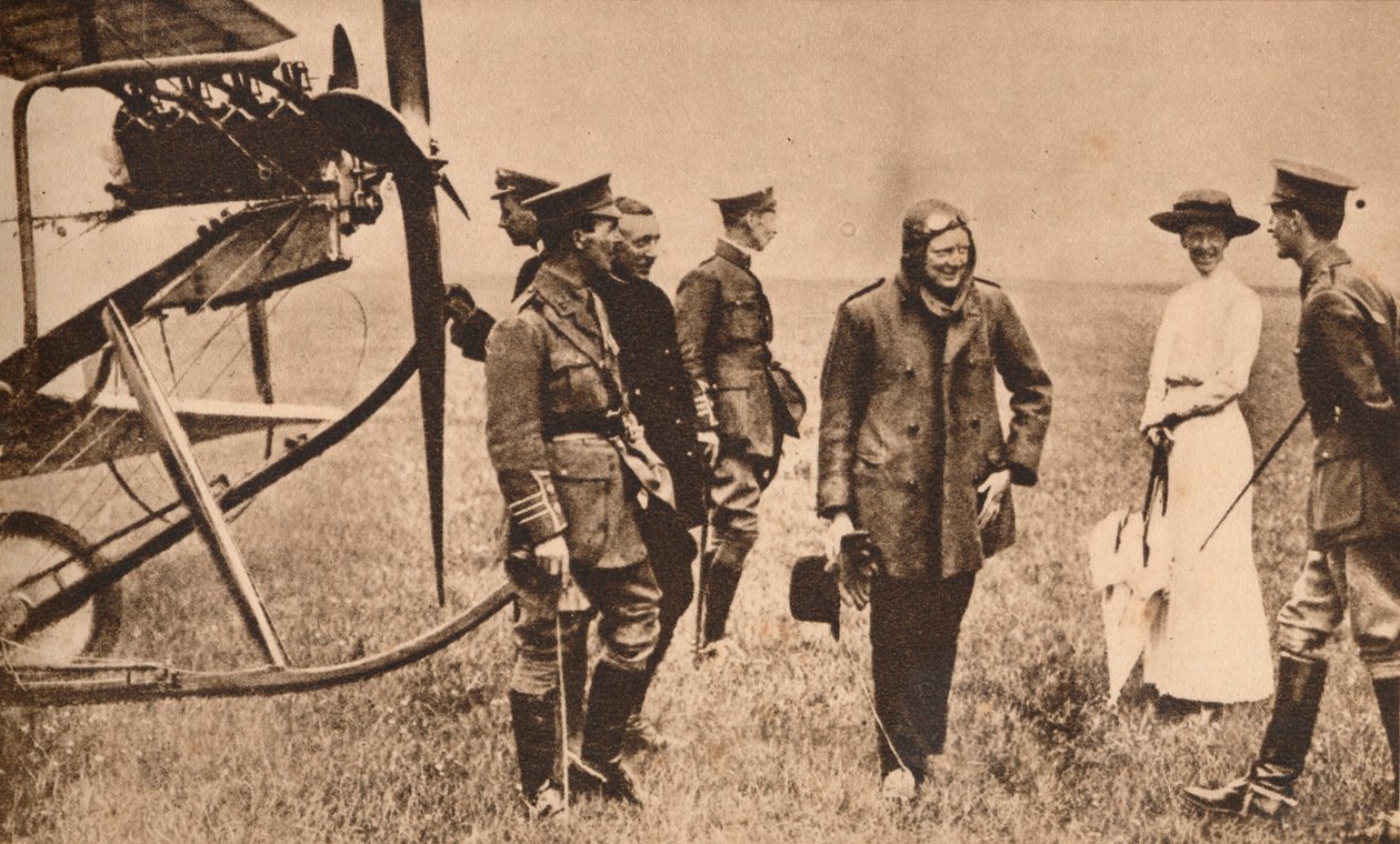 Winston Churchill etter å ha reist med fly, ca 1914 1935 av Unbekannt