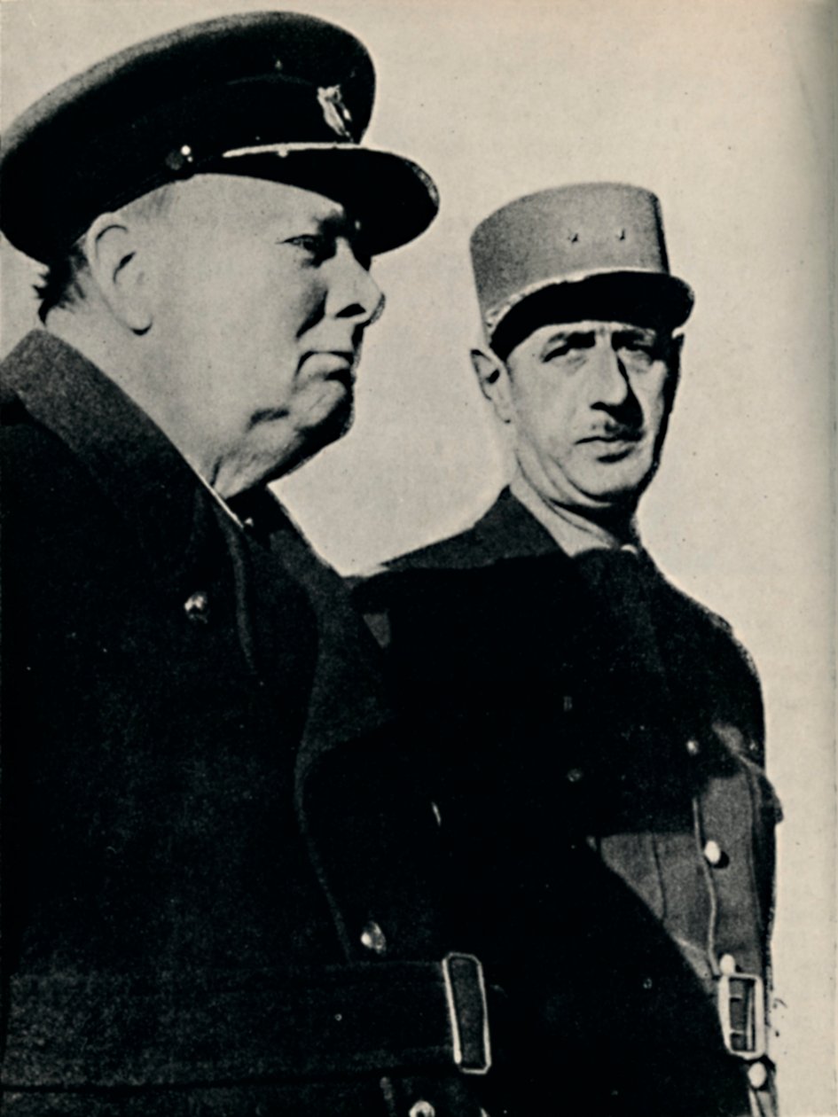 Winston Churchill og general De Gaulle, juni 1940, 1945. av Unbekannt