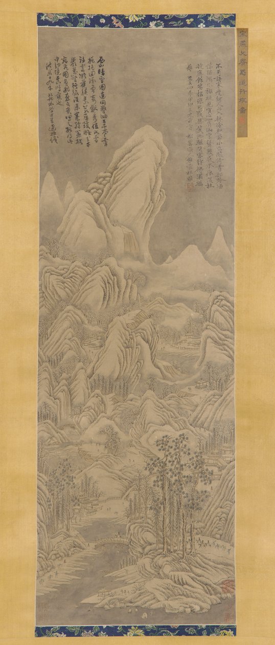 Vinterlandskap, Ming- eller Qing-dynastiet, 1500-1600-tallet. av Unbekannt