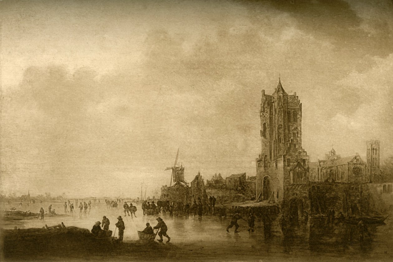 Vinter på isen, 1645, 1908. av Unbekannt