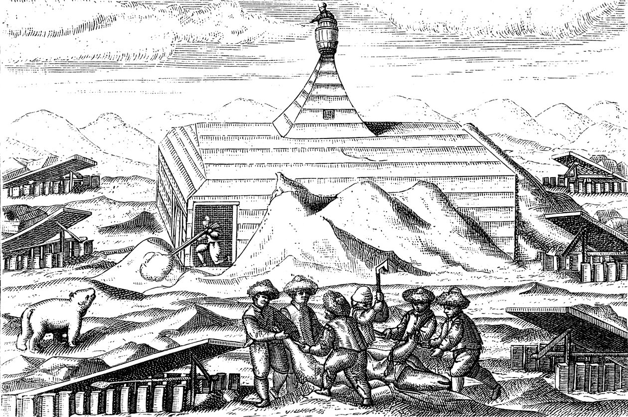 Vinterkvarter for Willem Barents ekspedisjon til Arktis, 1596-1597 av Unbekannt