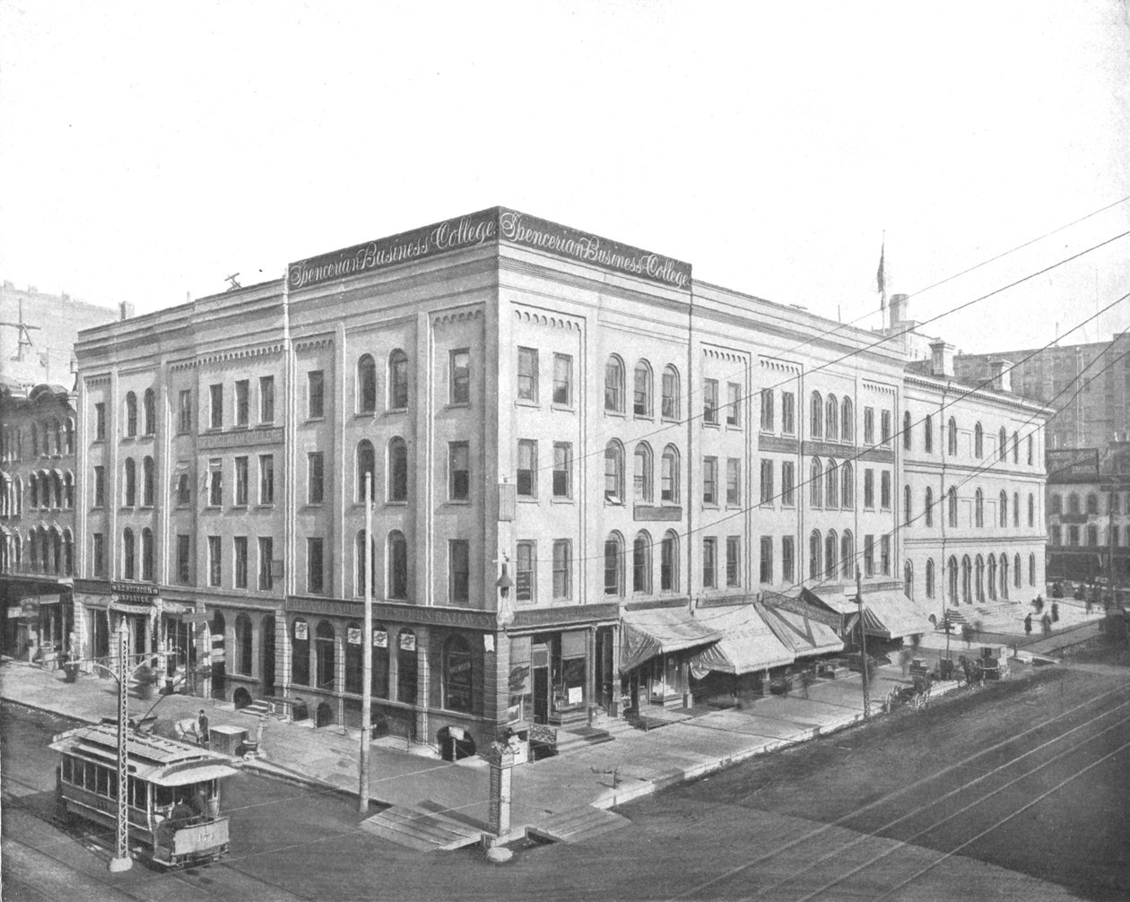 Wisconsin Street og Broadway, Milwaukee, Wisconsin, USA, c1900. av Unbekannt