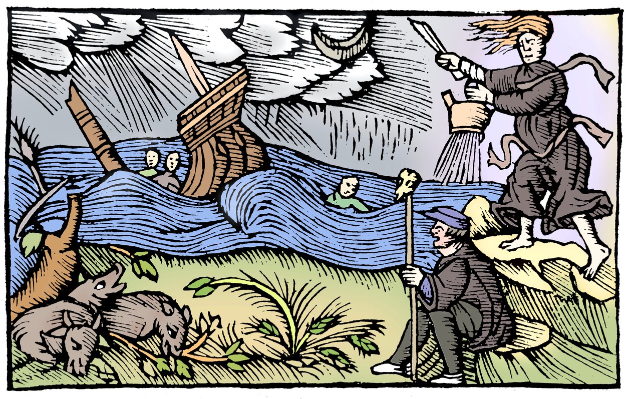 Heks som reiser en storm, 1562 av Unbekannt
