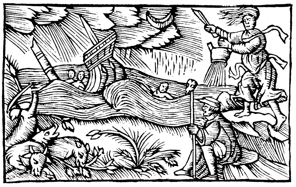 Heks som reiser en storm, 1562 av Unbekannt