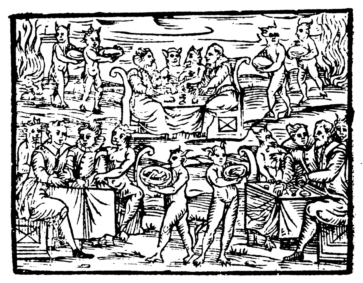 Hekser og trollmenn fester på sabbaten, 1608 av Unbekannt