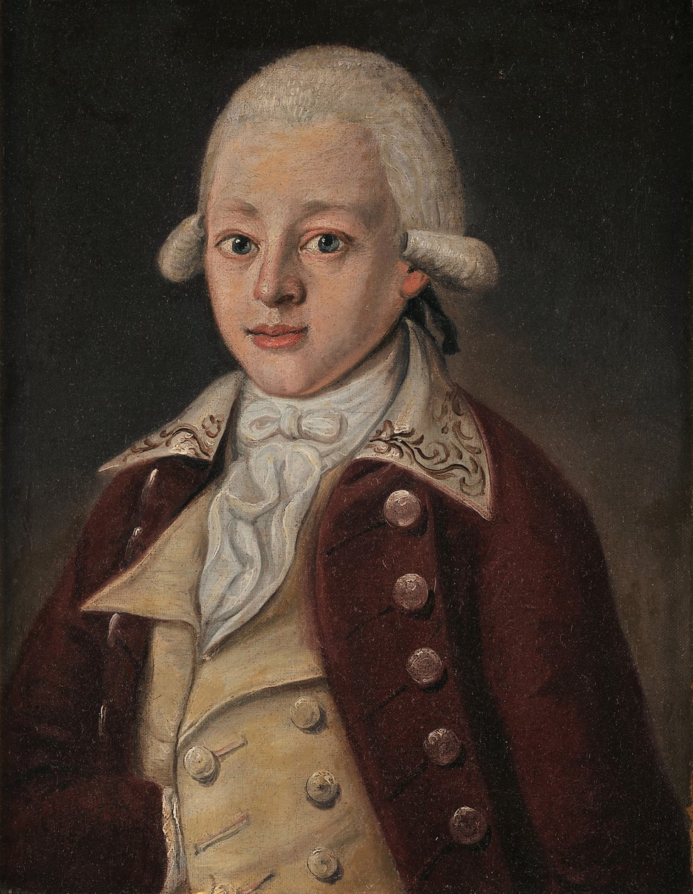 Wolfgang Amadeus Mozart 1756-1791, ca 1770 av Unbekannt