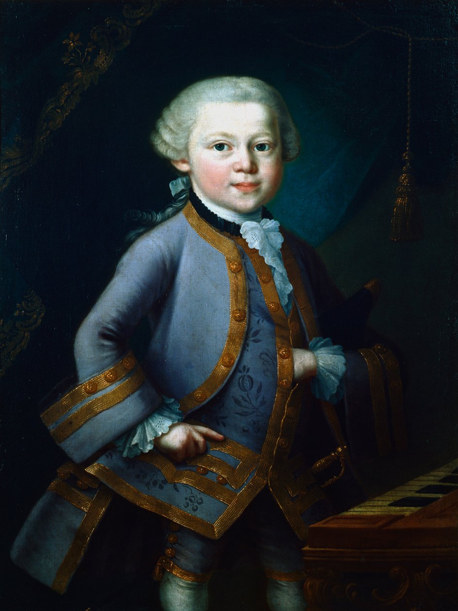 Wolfgang Amadeus Mozart , østerriksk komponist, 1761 av Unbekannt
