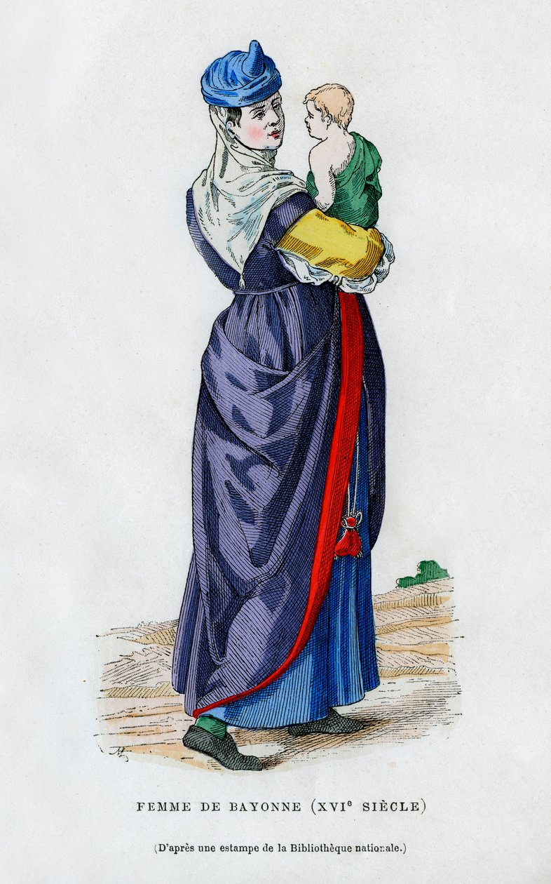 Kvinne fra Bayonne, Frankrike, 1500-tallet 1882-1884 av Unbekannt