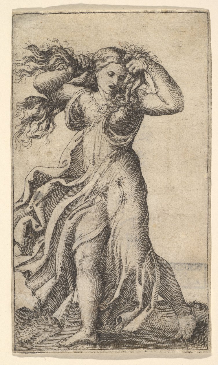 Kvinne som trekker i håret, ca. 1515. av Unbekannt