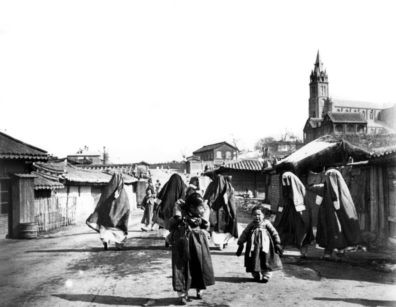 Kvinner og barn, Nam San, Korea, 1900 av Unbekannt