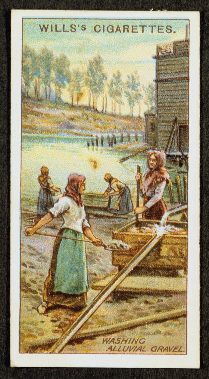 Kvinner som vasker det edle metallet platina fra alluvial grus, Ural, Russland, 1916 av Unbekannt