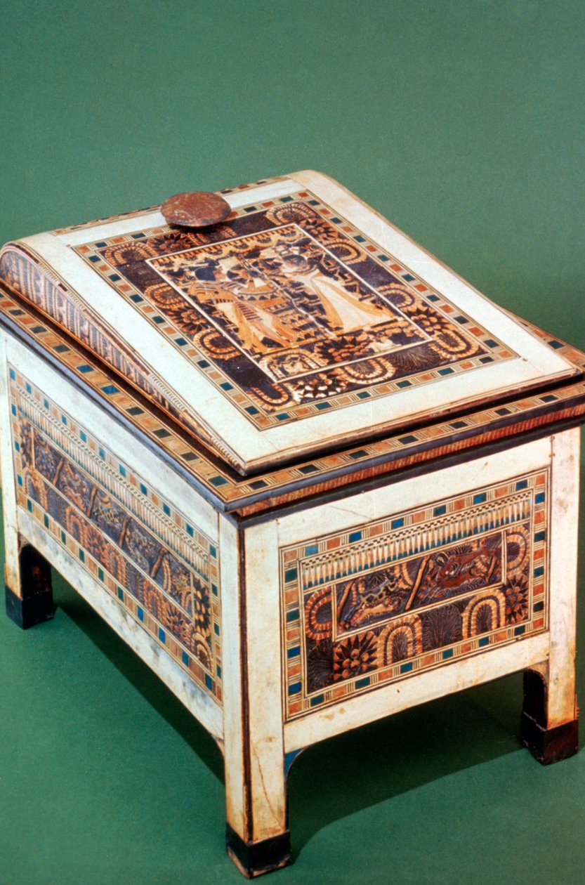 Trekiste fra Tutankhamons grav, 1300-tallet f.Kr av Unbekannt