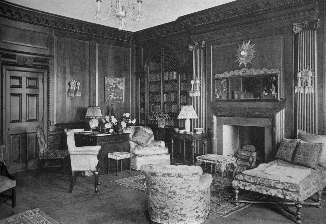 Treverk fra et gammelt engelsk rom i biblioteket, huset til frøken Anne Morgan, New York City, 1924. av Unbekannt
