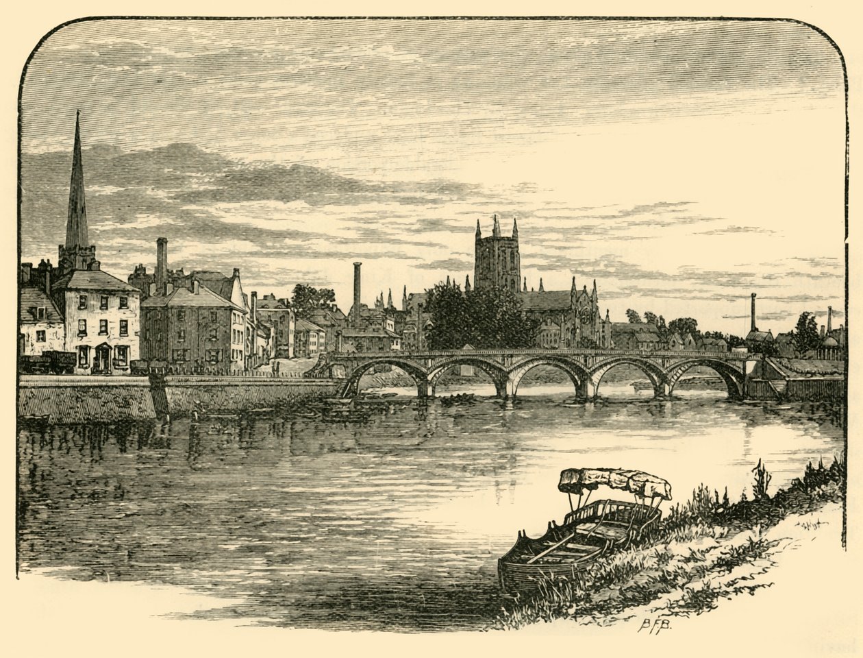 Worcester, fra Railway Bridge, 1898. av Unbekannt
