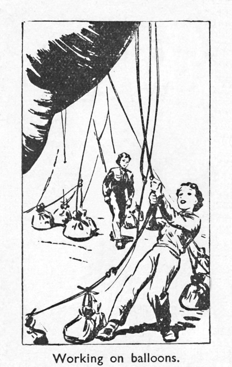 Arbeider med ballonger, 1940 av Unbekannt