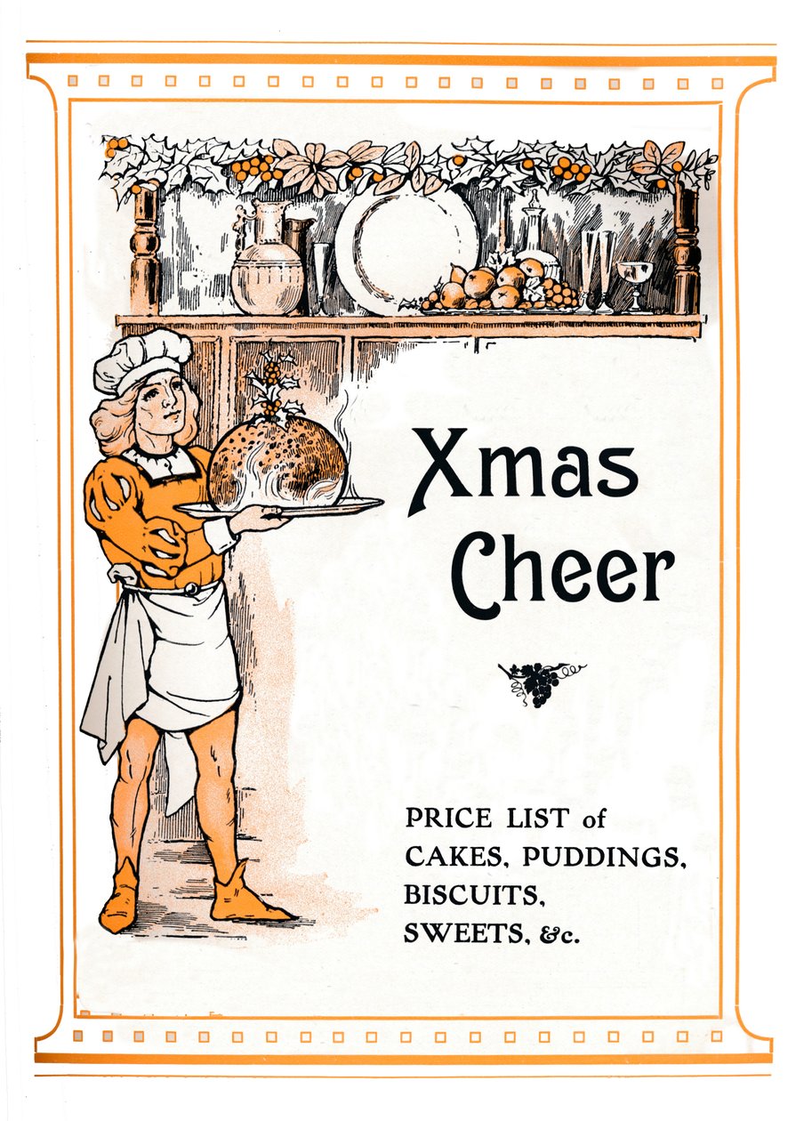 Xmas Cheer - Prisliste over kaker, puddinger, kjeks, søtsaker og c., 1910 av Unbekannt