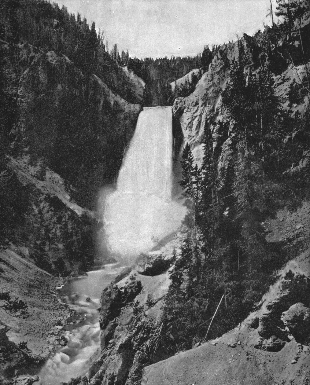 Yellowstone Falls, Wyoming, USA, ca 1900. av Unbekannt