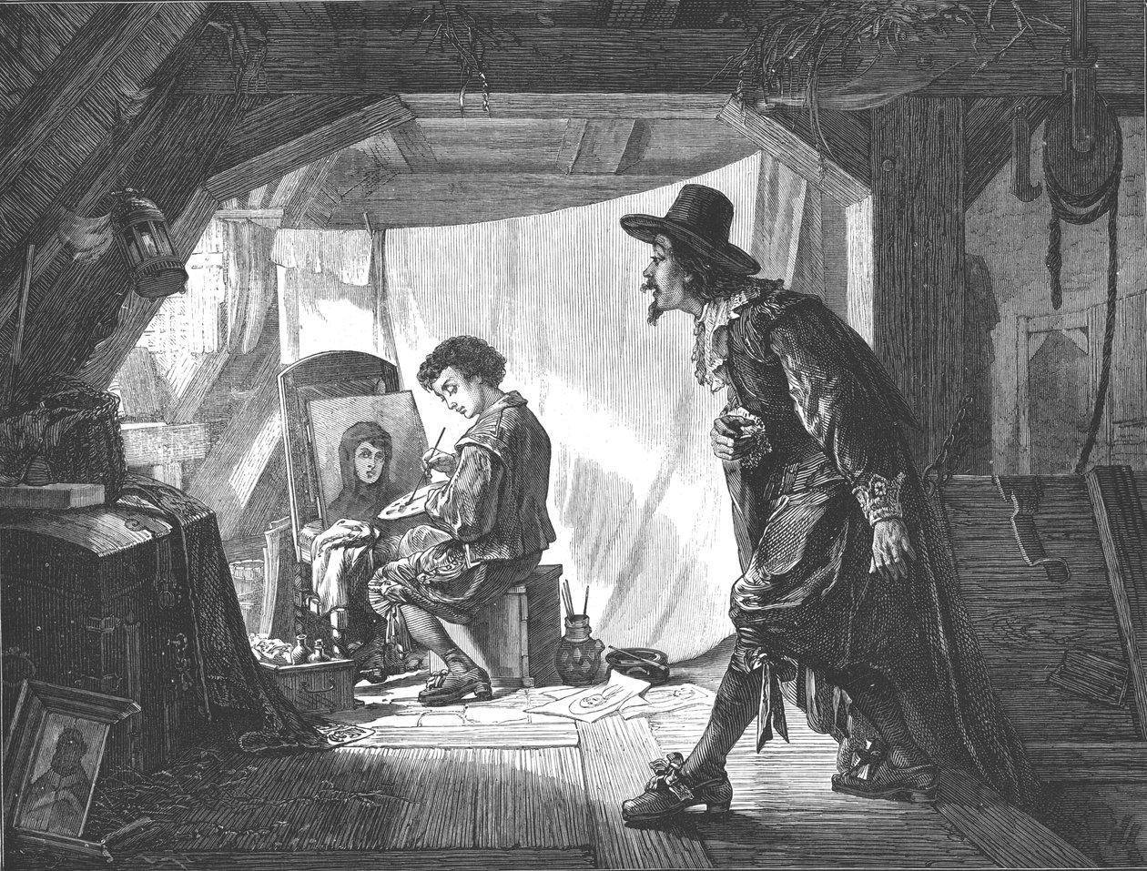 Unge Rubens overrasket av sin mester, Van Oort, 1875. av Unbekannt