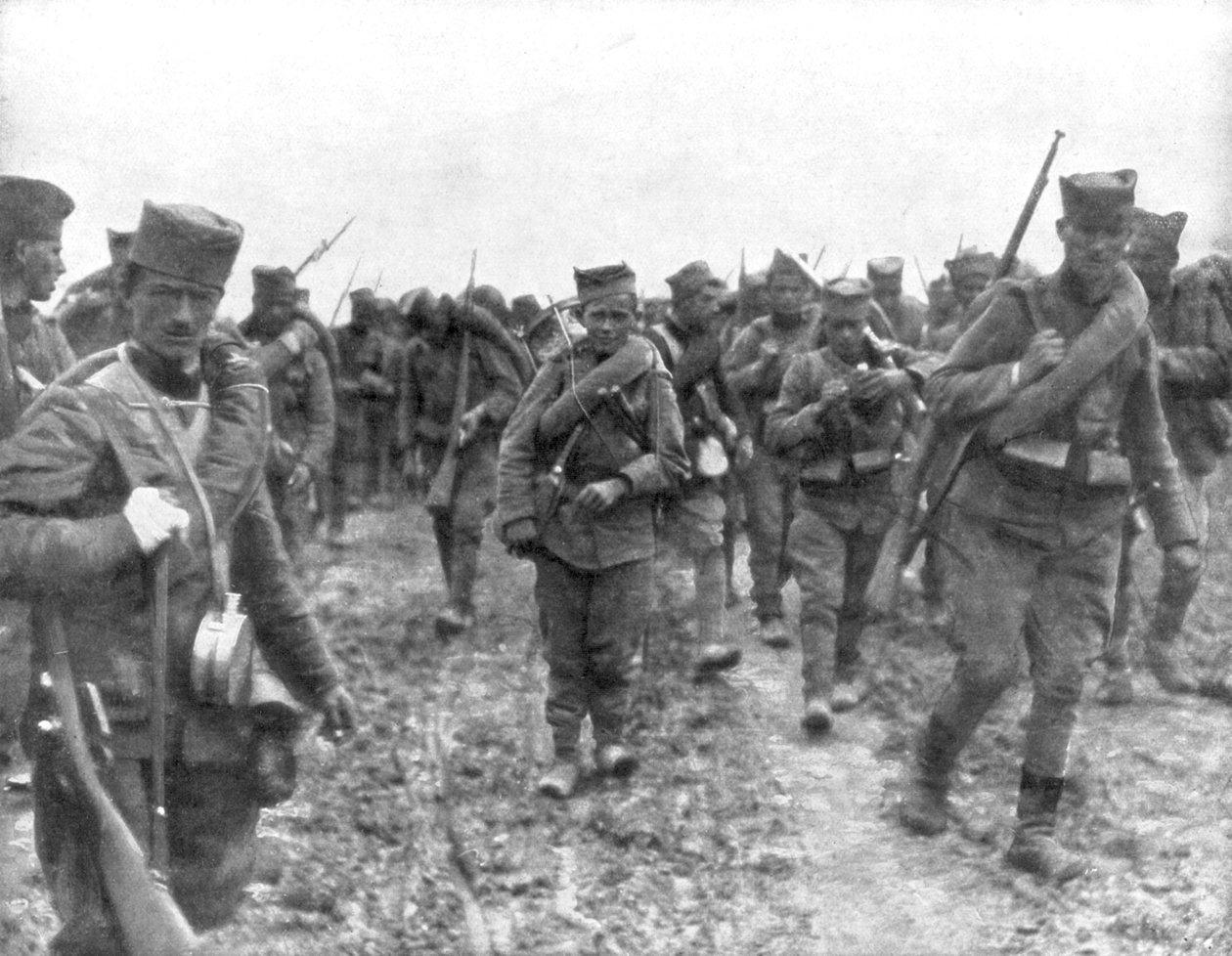 Unge serbiske rekrutter, 1914 av Unbekannt