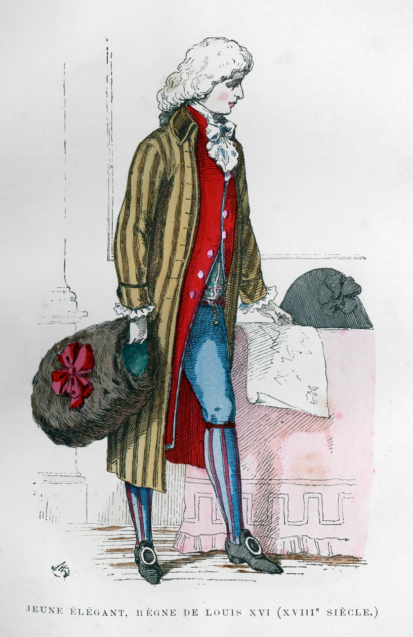 Ung dandy i kostyme av Ludvig XVIs regjeringstid, 1700-tallet 1882-1884 av Unbekannt