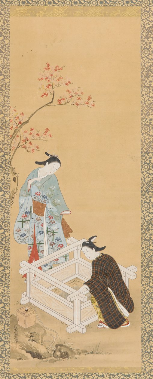 Ungdom og en jomfru nær en brønn, Edo-periode, 1615-1868. av Unbekannt