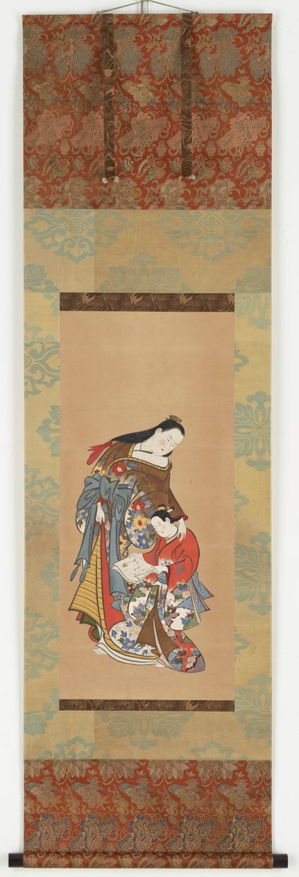Yujo og hennes understudy kamuro, Edo-perioden, 1700-1900-tallet. av Unbekannt