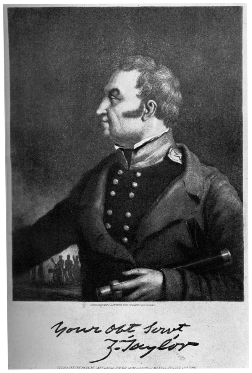 Zachary Taylor , amerikansk militærleder og politiker, c1846, 1908 av Unbekannt