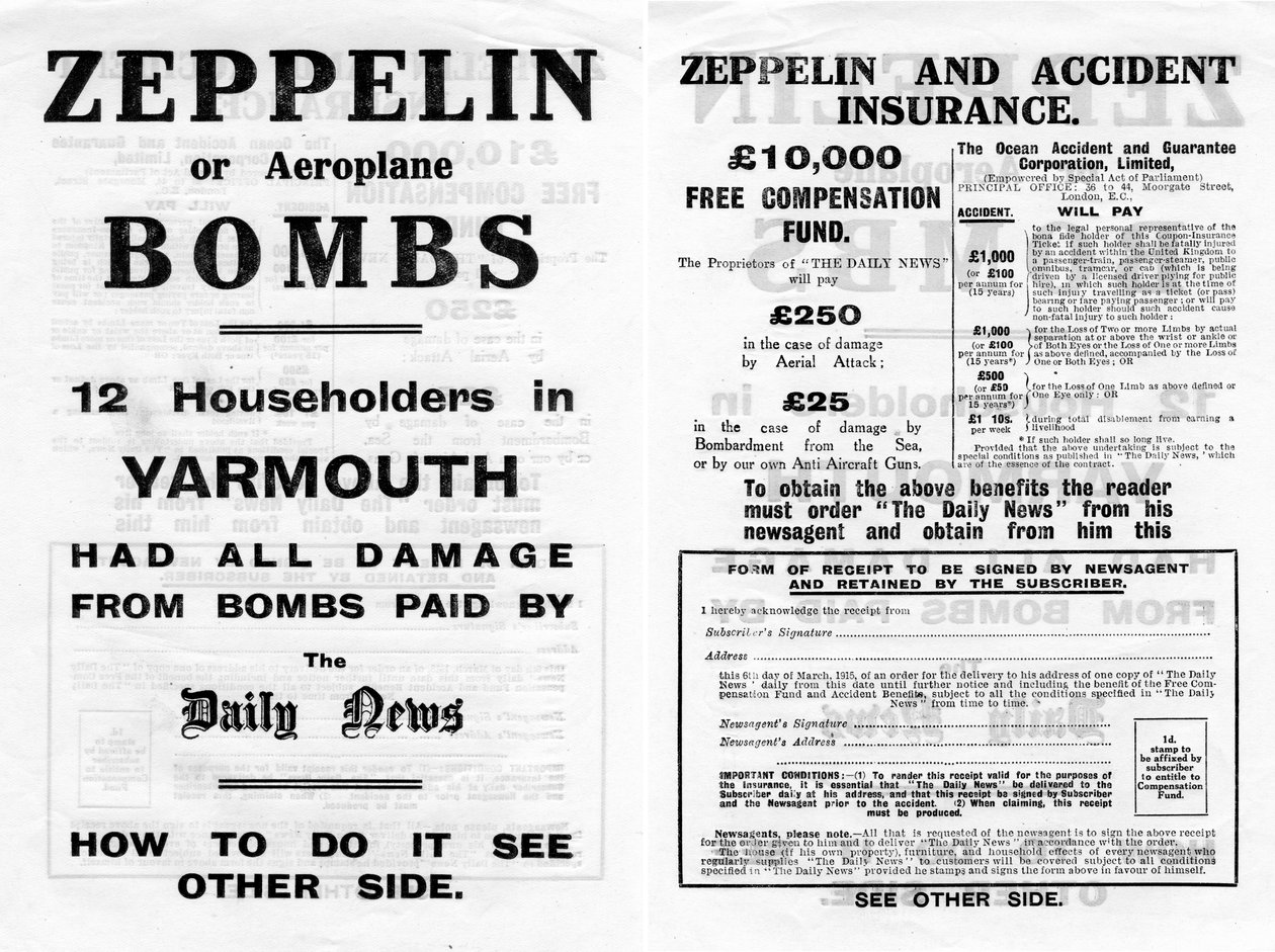 Zeppelin- og ulykkesforsikringsannonse, 1910 av Unbekannt