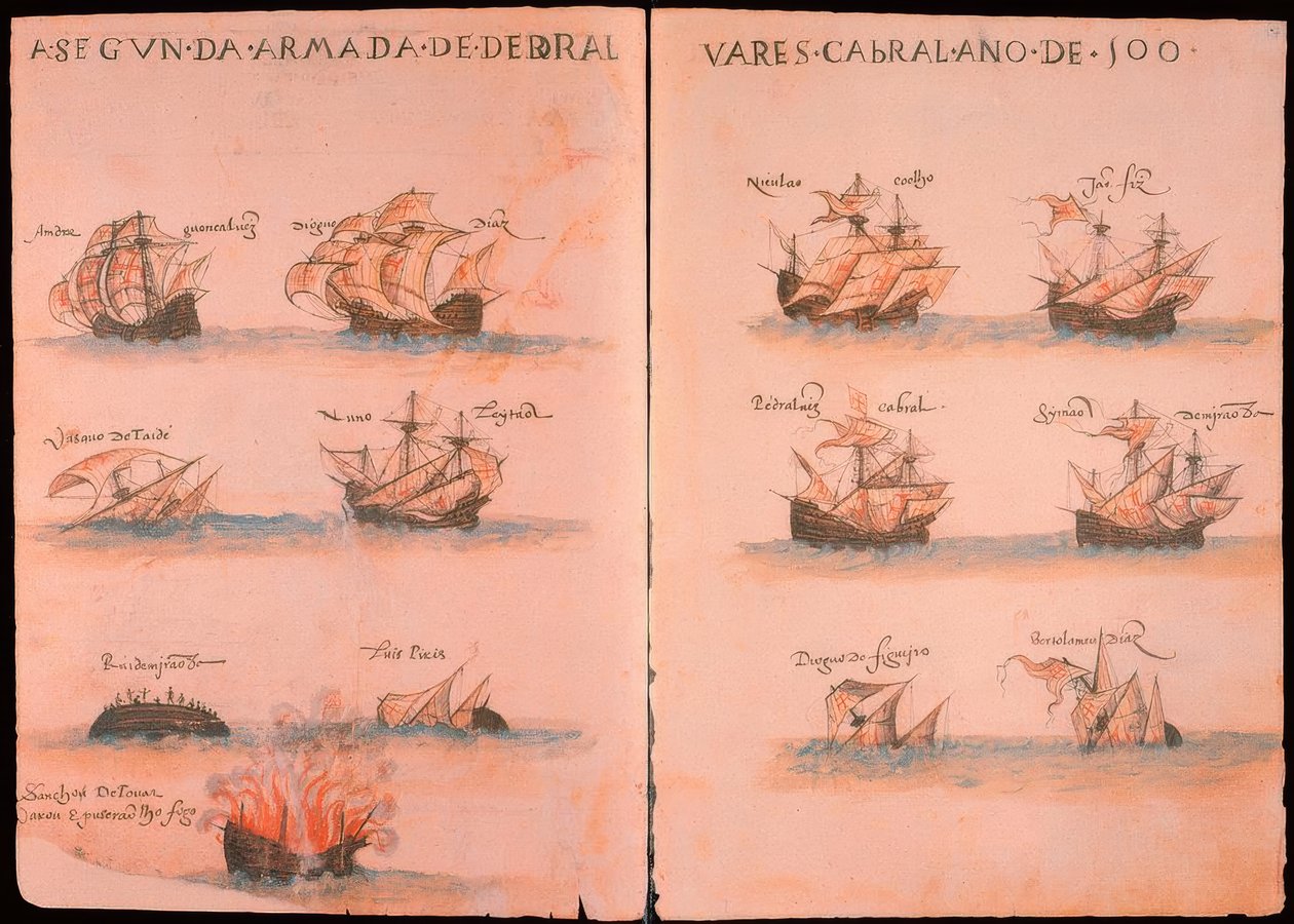 portugal. Flott under Cabral 1500 av Unbekannt