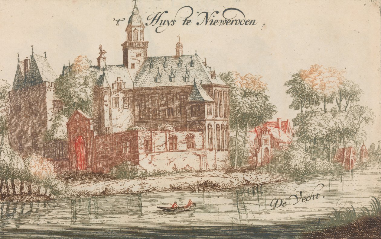 't Huys te Nieweroden', De Vecht' i: Tooneel Der Main Dutch Houses, En Lust ..., nd. av Unbekannt