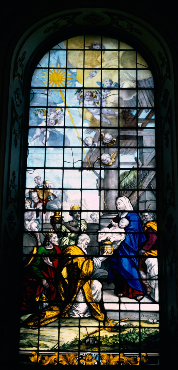 Adoration of the Magi, maleri på glass av Joshua Price, 1719 av Unbekannt Unbekannt