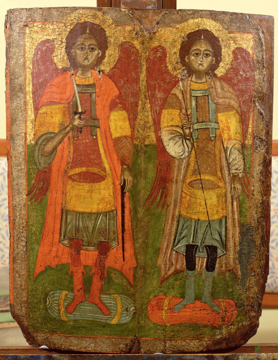 Erkeenglene Michael og Gabriel, bysantinsk ikon, tidlig periode, 10.-11. århundre av Unbekannt Unbekannt